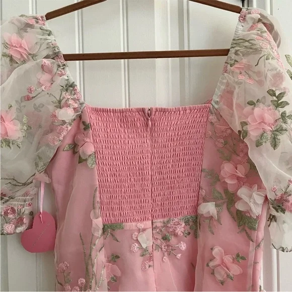 Dollz Kill X Sugar Thrillz floral embroidery mesh mini dress - Picture 8 of 9